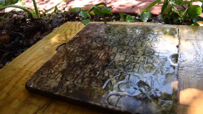 Ancient Roman tombstone found in New Orleans&nbsp;backyard